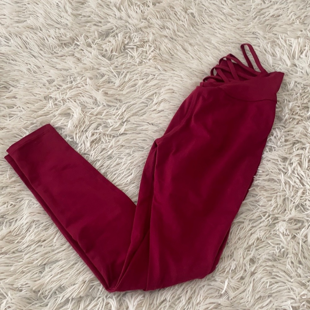 Red Sexy Back Leggings